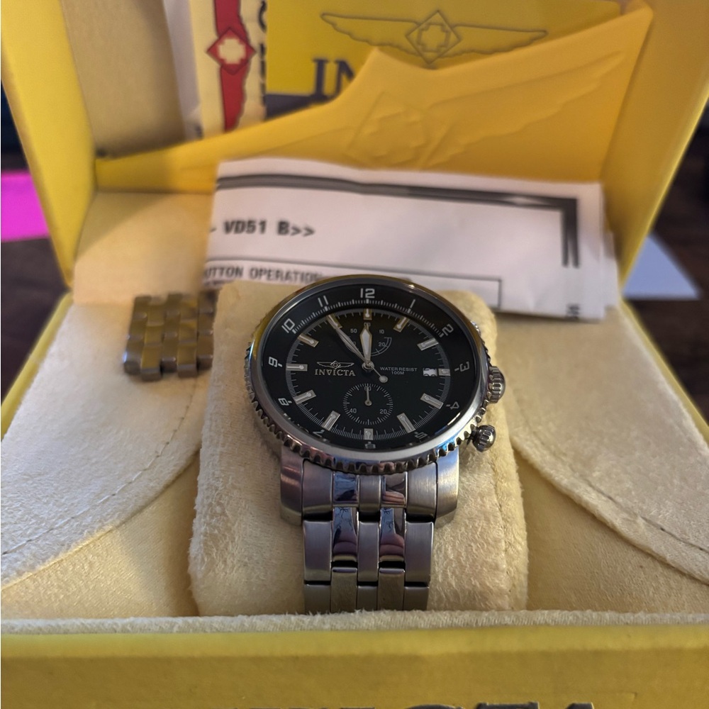 Invicta Silver and Black Watch